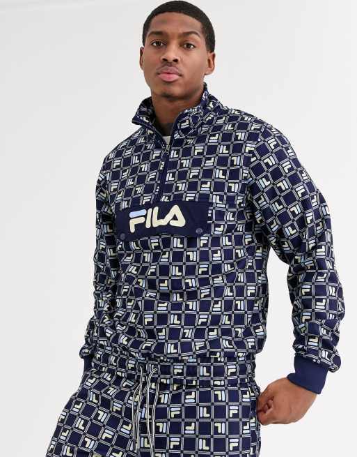 Fila - blåt teknisk træningssæt med print over alt, 2 af 3