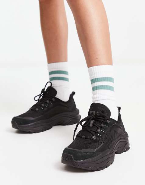 Fila black deals shoes for women