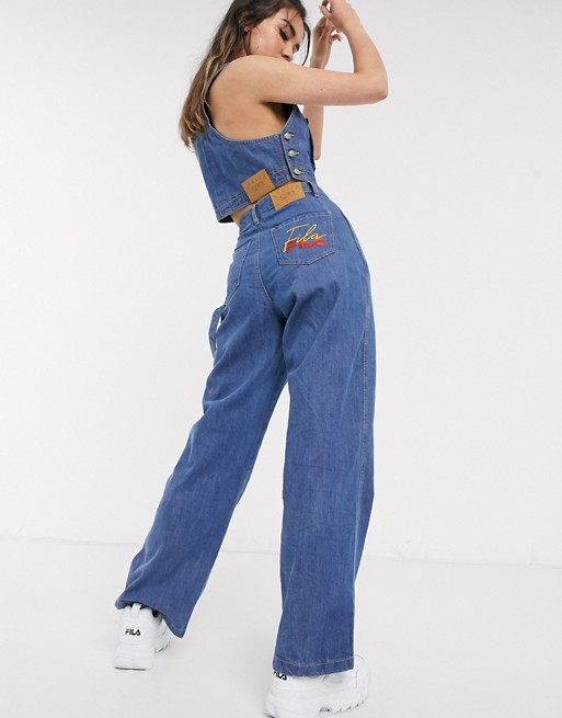 Fila baggy jeans with embroidered logo