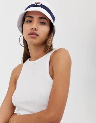 White fila bucket sales hat