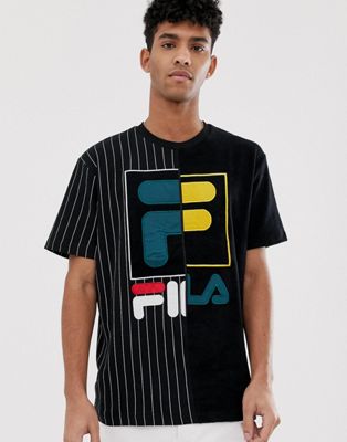 Fila Black – Line Aiden Contrast Terry – Svart t-shirt i frotté
