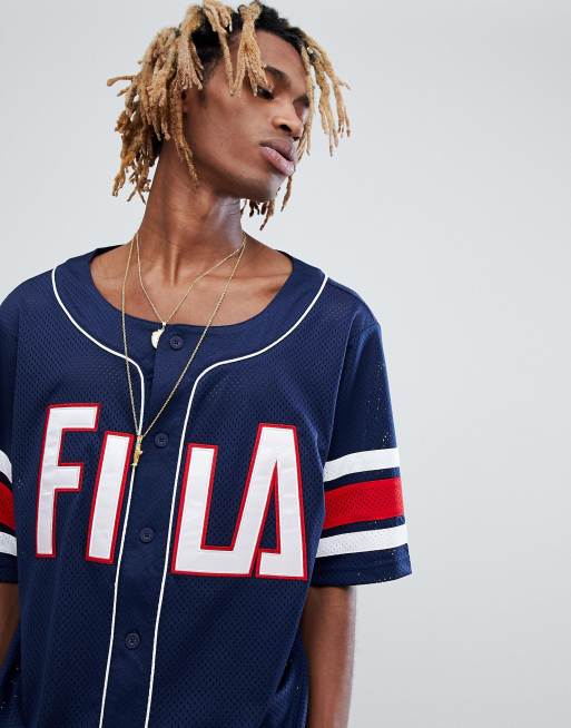 Fila Baseball T-Shirt In Navy | ASOS