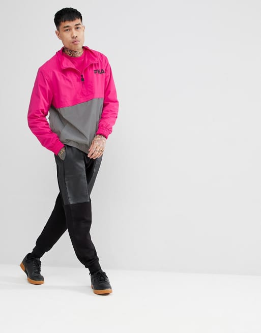 Fila Black Line Levi Overhead Jacket With Reflective Panel In Pink | ASOS