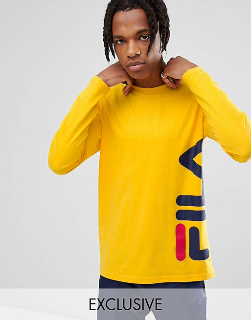 Fila Black Ski Long Sleeve T-Shirt With Logo In ASOS