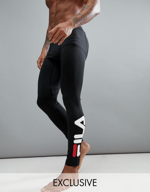 Fila Black Line Sport Running Tights In Black