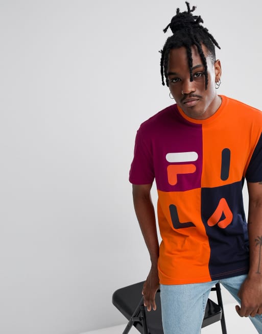 T shirt fila orange sale