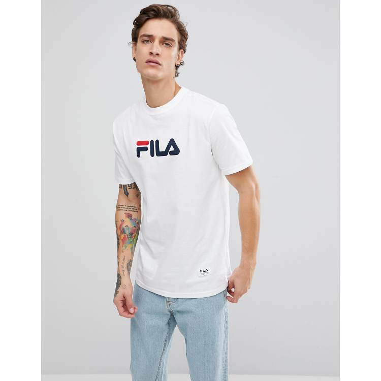 Black and clearance white fila shirt