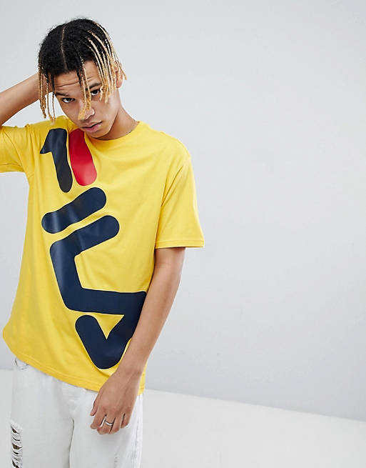T-Shirt With Large Logo In Yellow ASOS