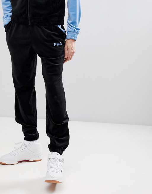 Fila Black Line Velour Slim Sweatpants In Black