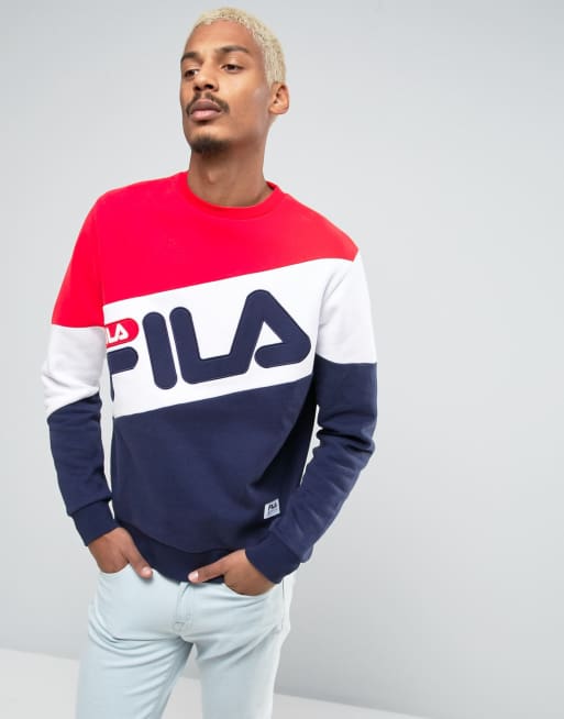 Fila jumper red white and clearance blue