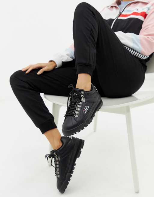 Fila Black Trailblazer Leather Trainers ASOS