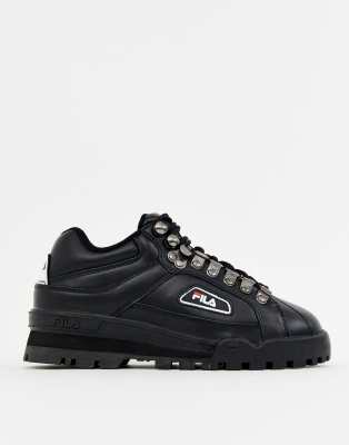 fila black leather trainers