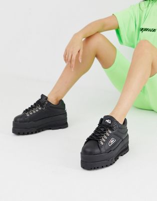 Fila Black Trailblazer Wedge Sneakers 