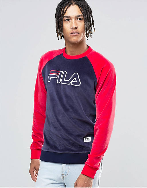 Fila Black Velour Sweatshirt | ASOS