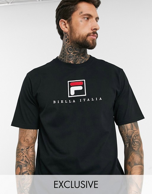 Fila Blade archive logo t-shirt in black exclusive at ASOS