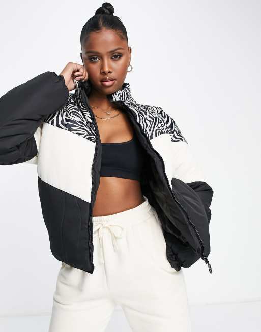 Fila crop puffer on sale jacket