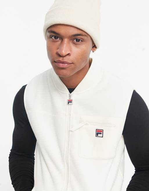 Fila borg vest with logo in ecru | ASOS