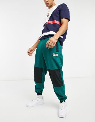 green and white joggers
