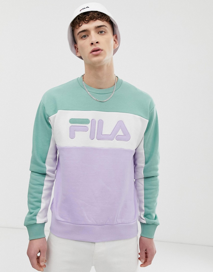 Fila - Brock - Sweatshirt met logo in lila-Paars