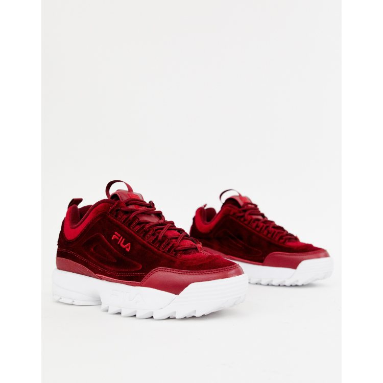 Burgundy fila hot sale disruptor