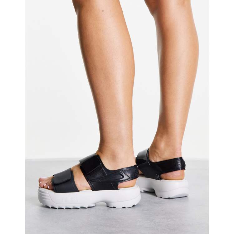 Fila by Melissa chunky sandals with contrast sole in black ASOS