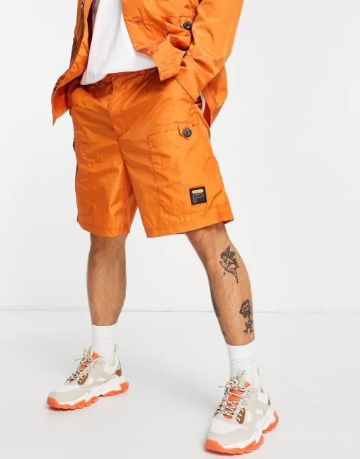 Mens orange hot sale cargo shorts