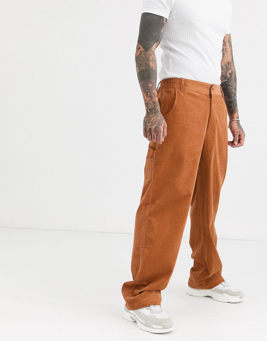 Fila - Carmelo - Pantaloni in tessuto a coste color crusca-Cuoio