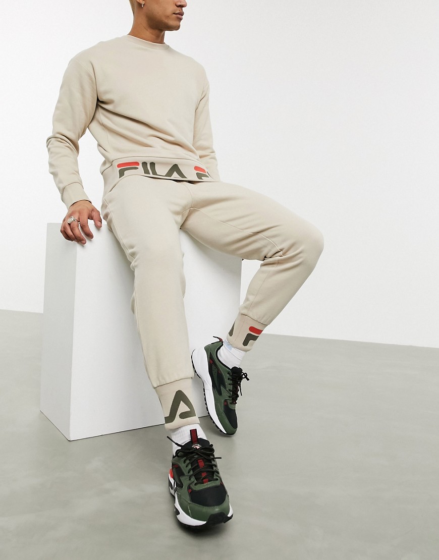 Fila Cliff Jogger with cuff detail in stone