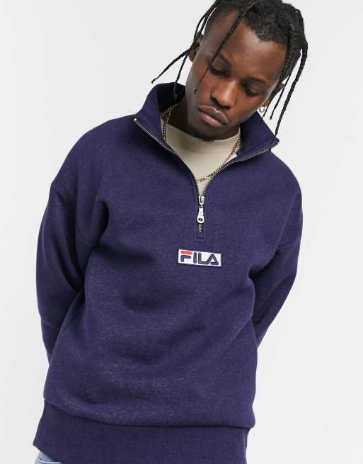 Fila clooney half zip sweatshirt in navy