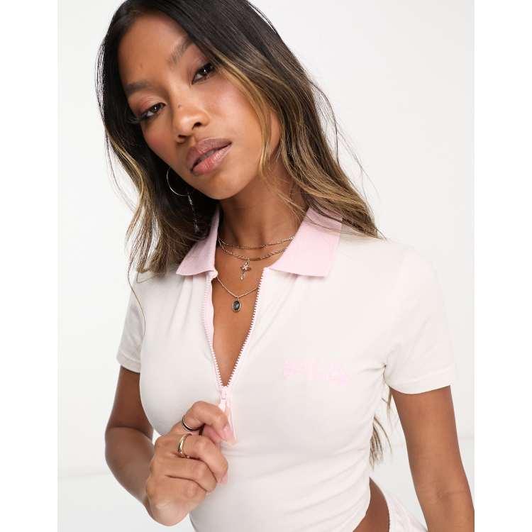 Fila zip hot sale crop top