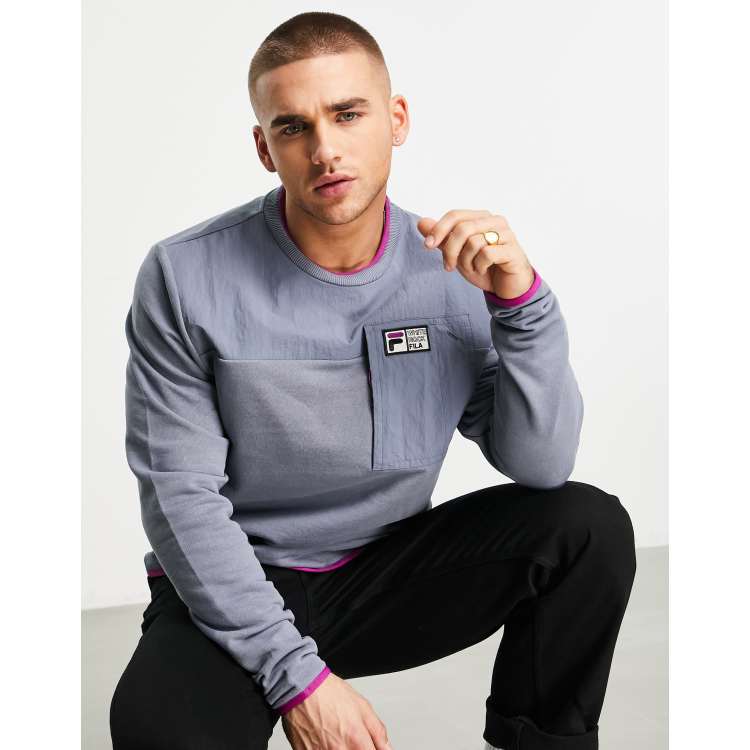 Fila marrow colour new arrivals block crew sweatshirt