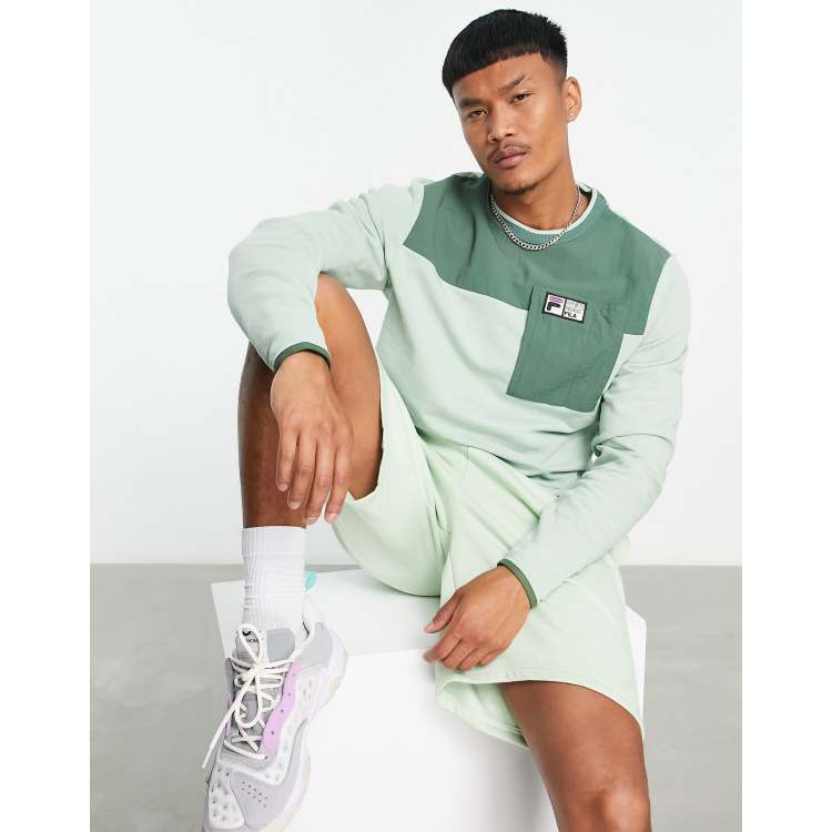 Fila marrow colour block crew sweatshirt top