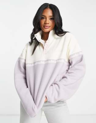 Fila Fila colour blocked fleece with mountain print in lilac-Purple