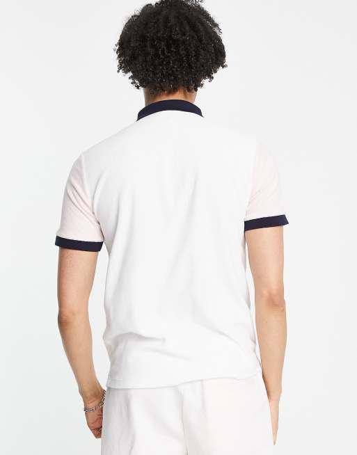 Fila colourblock polo shirt with logo in ecru, 2 of 4