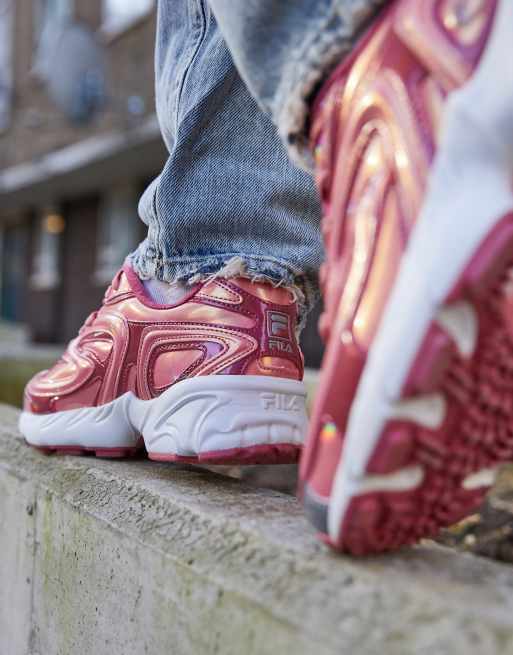 Shiny pink on sale fila trainers