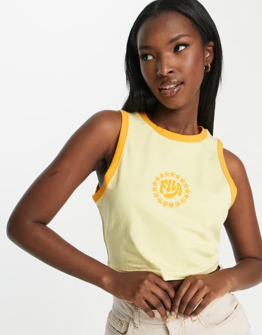 Mustard yellow fila hotsell crop top