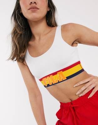 yellow fila crop top