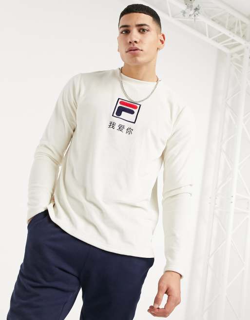 White long sleeve fila hot sale top