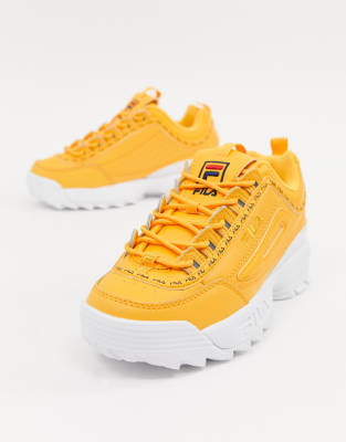 fila disruptor jaune fluo