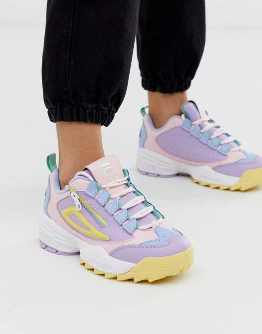 Fila - Disruptor - in roze, lila en geel met rits |