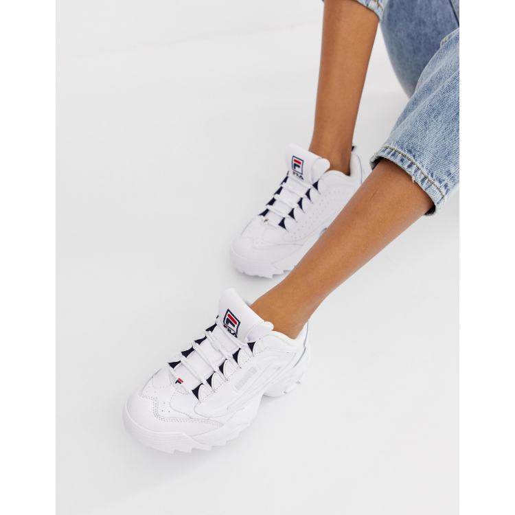 Fila triple white shop disruptor 3 trainers