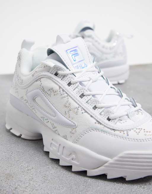 Fila disruptor 2 store embroidery white