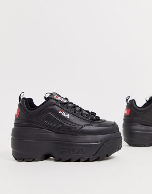 Fila Disruptor II platform wedge sneakers in black exclusive to ASOS | ASOS