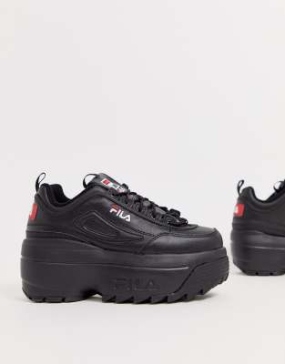 fila trainers all black