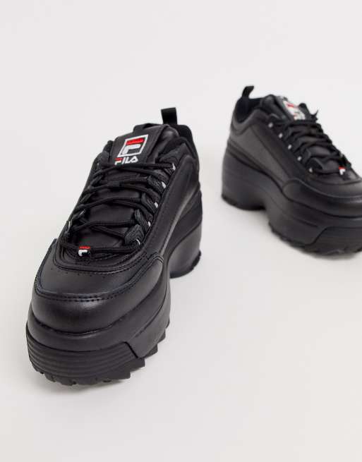 Fila platform store shoes black