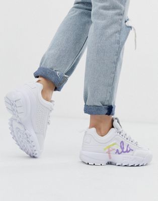 fila disruptor 2 with jeans