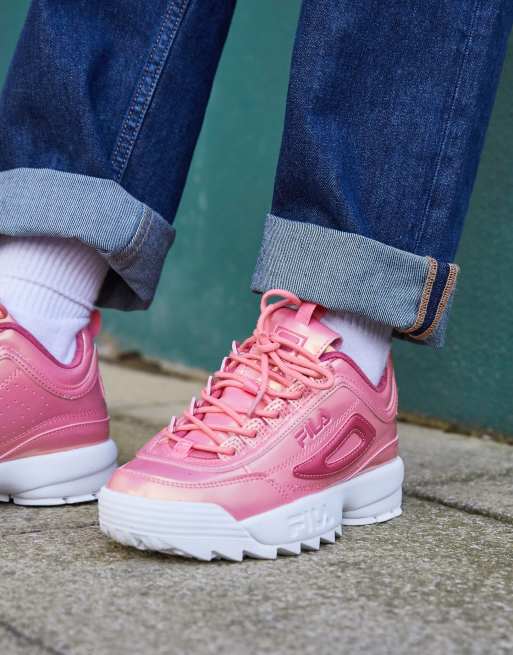 pink fila disruptor shoes