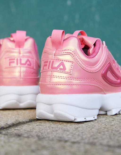 Shiny pink store fila trainers