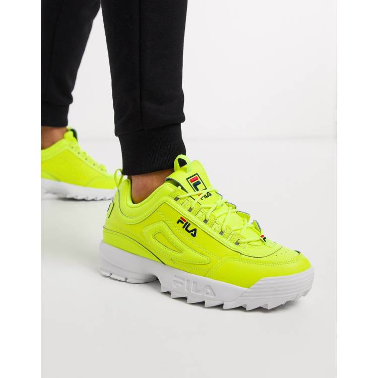 Yellow hot sale fila shoes