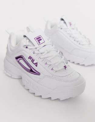 fila disruptor bianche e rosa